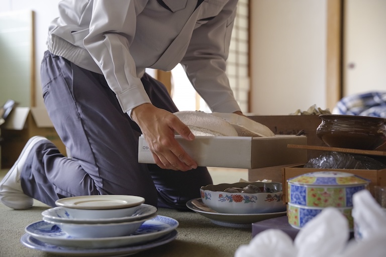 遺品整理のようす